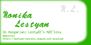 monika lestyan business card